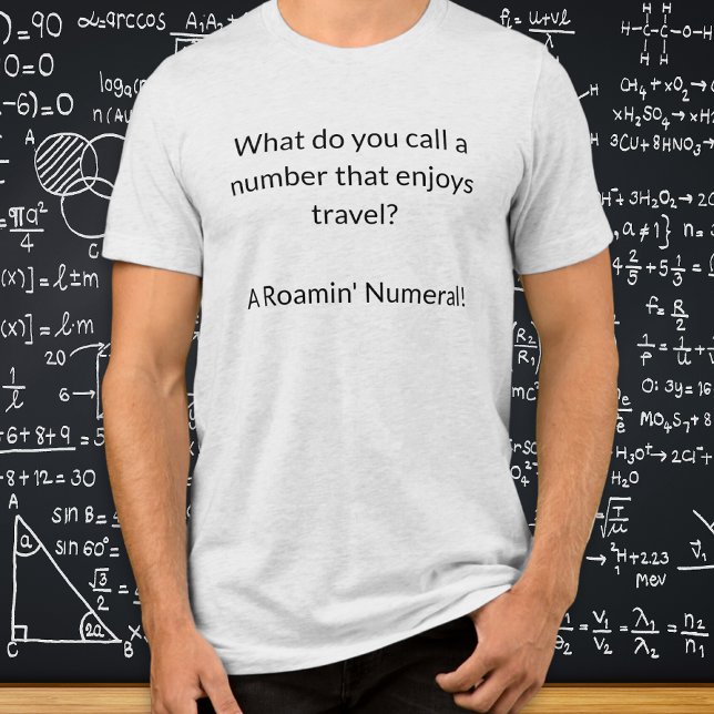 Funny Mah Spaß Mathematics Joke Teacher Gift Tri-Blend Shirt (A t-shirt with funny math pun humor, ideal for mathematicians, math students and teachers)