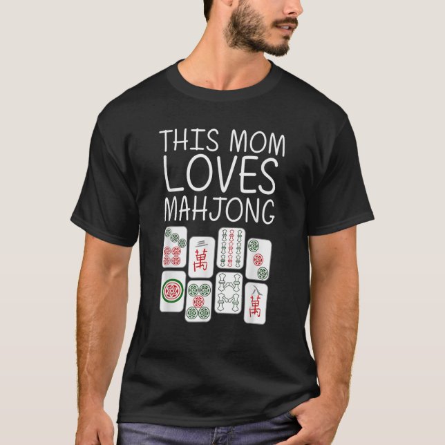 Funny Mahjong für Mama Mütter Tile Spiel Lover Pla T-Shirt (Vorderseite)