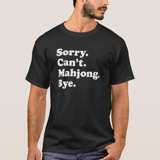 Funny Mahjong für Männer Frauen Jungen oder Mädche T-Shirt (Vorderseite)