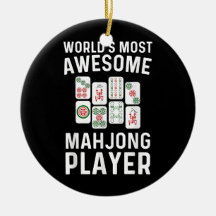 Funny Mahjong Geschenk für Männer Frauen Spiel L Keramik Ornament