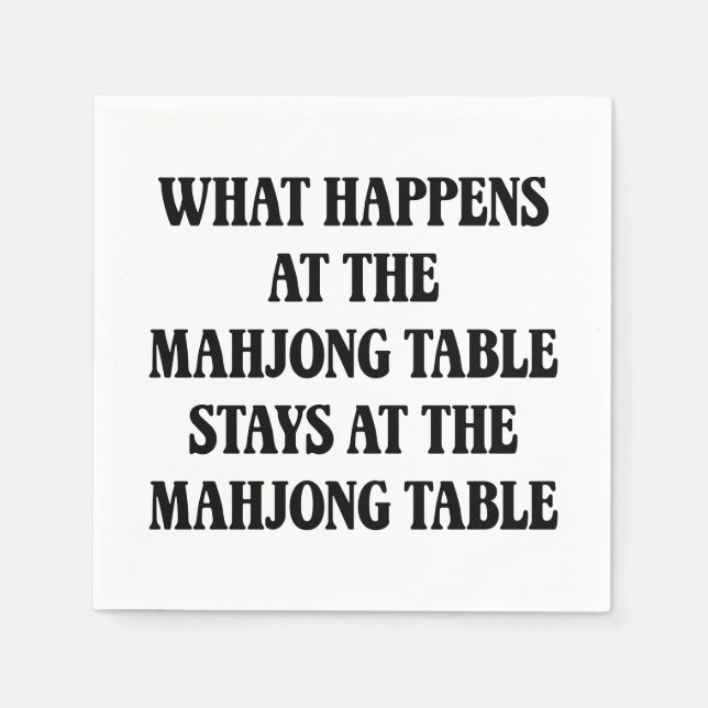 Funny Mahjong Lover Quote Mahj Humor Hostess Serviette (Vorderseite)