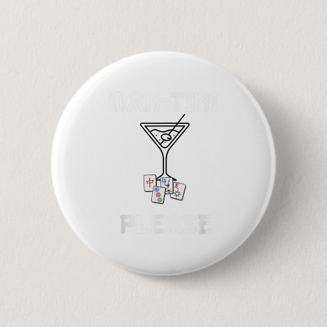 Funny Mahjong Mah-tini Schwanz Joke Mahjong Button (Vorderseite)