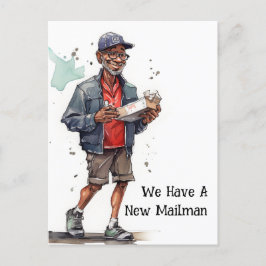 Funny Mailman Moving Ankündigung Postkarte