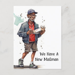 Funny Mailman Moving Ankündigung Postkarte