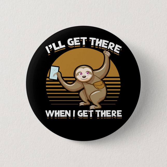 Funny Mailman Sloth Postal Worker Button (Vorderseite)