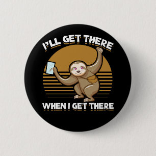 Funny Mailman Sloth Postal Worker Button