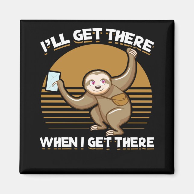 Funny Mailman Sloth Postal Worker Magnet (Vorne)