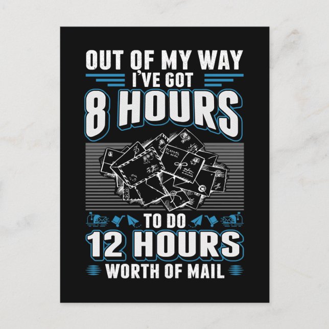 Funny Mailman Spaß Stressful Mail Carrier Job Postkarte (Vorderseite)
