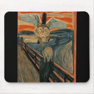 Funny Maine Coon Cat Der Schrei Mousepad