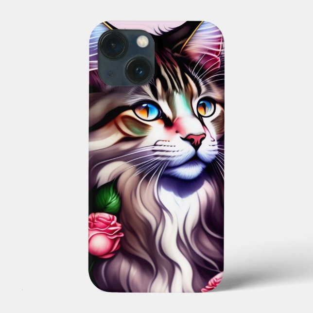 Funny Maine Coon Cat Face Case-Mate iPhone Hülle (Rückseite)