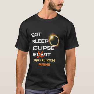 Funny Maine Total Solar Eclipse 8. April 2024 Insg T-Shirt