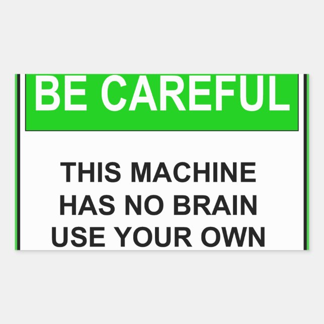 Funny Maintenance Kaution Zeichen Rechteckiger Aufkleber (Vorderseite)