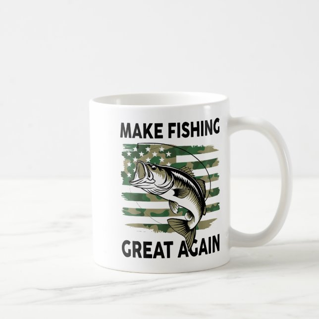 Funny Make Fishing Great Again Camo B Fish America Kaffeetasse (Rechts)