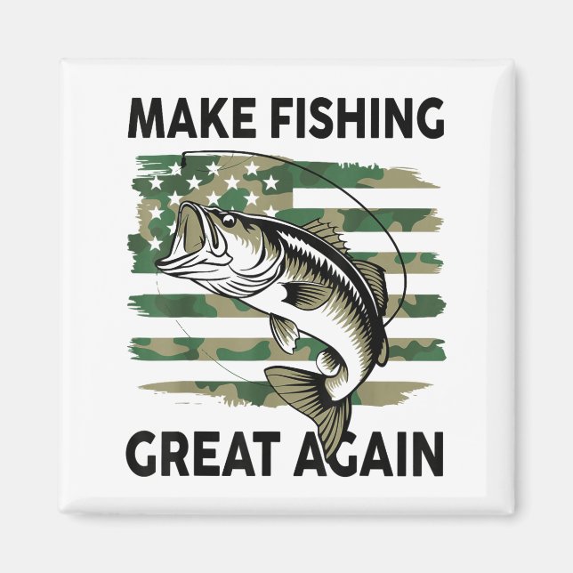Funny Make Fishing Great Again Camo B Fish America Magnet (Vorne)