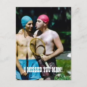 FUNNY MALE BONNING TYP BUDDIES POST COVID VINTAG POSTKARTE