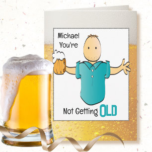 Funny Male Cartoons Sarcastic Snarky Beer Geburtst Karte
