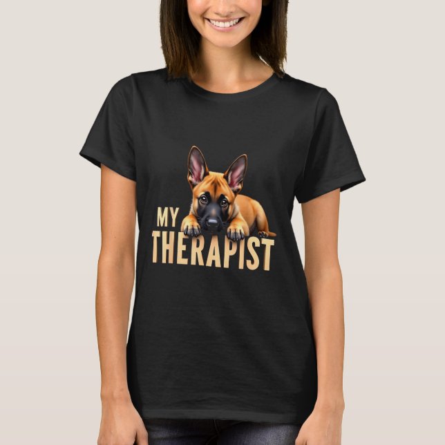 Funny Malinois Puppy My Therast Belgian Shepherd D T-Shirt (Vorderseite)