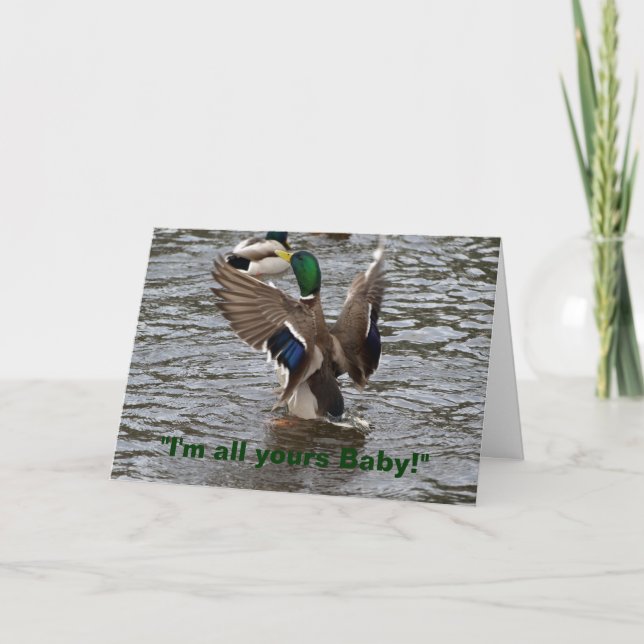 Funny Mallard Duck Birthday Card Karte (Vorderseite)