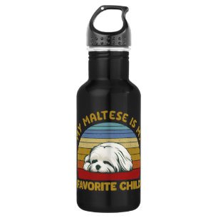 Funny Maltese Dog Edelstahlflasche