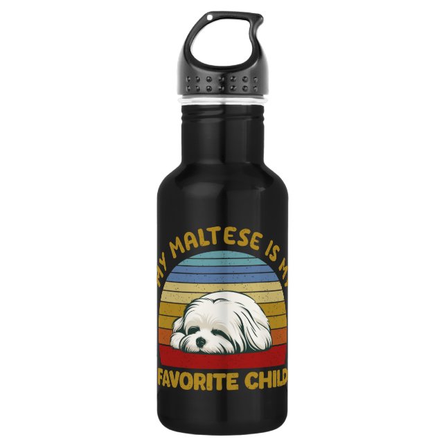 Funny Maltese Dog Edelstahlflasche (Vorderseite)