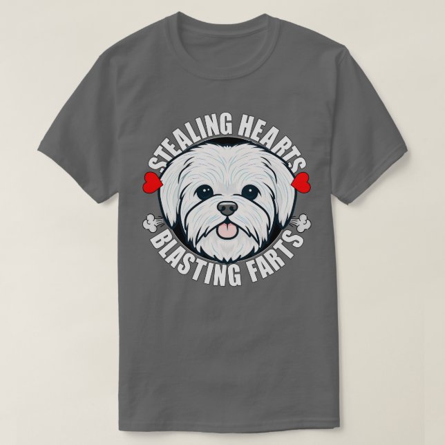 Funny Maltese Stealing Hearts Blade Furzen Dog C T-Shirt (Design vorne)