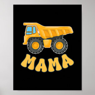 Funny Mama Baubagger Kinder passen Fa Poster