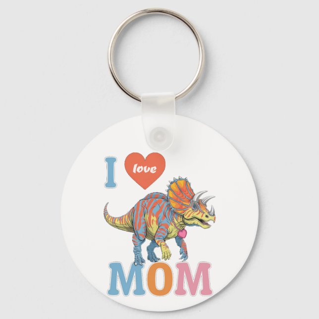 Funny Mama Ceratopsian Schlüsselanhänger (Vorderseite)