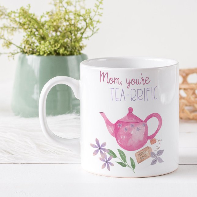 Funny Mama Du bist Tee-reich an Pink Teapot Kaffeetasse (Von Creator hochgeladen)