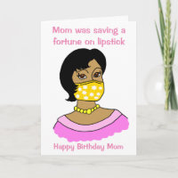 Funny Mama Face Mask Lipstick Schwarzes Haar Gebur