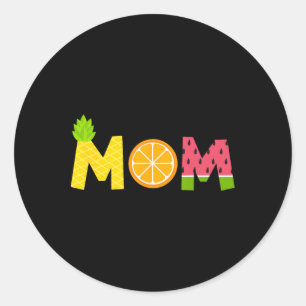 Funny Mama Fruitarian Lover Summer Mommy Frucht Sl Runder Aufkleber