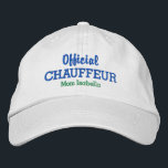 Funny Mama Hat Offiziell Chauffeur Individuelle Na Bestickte Baseballkappe<br><div class="desc">Der perfekte Hut für die Mama, die die Kinder immer von der Aktivität bis zur Aktivität bedient! Dieses lustige Baseballdeck enthält die Wörter "Offizieller Chauffeur" und "Mama dein Name" unten (oder ersetzen Sie mit Ihrer Formulierung). Ändern Sie einfach die Farbe des Textes und der Kappe. Egal, ob Sie eine geschäftige...</div>
