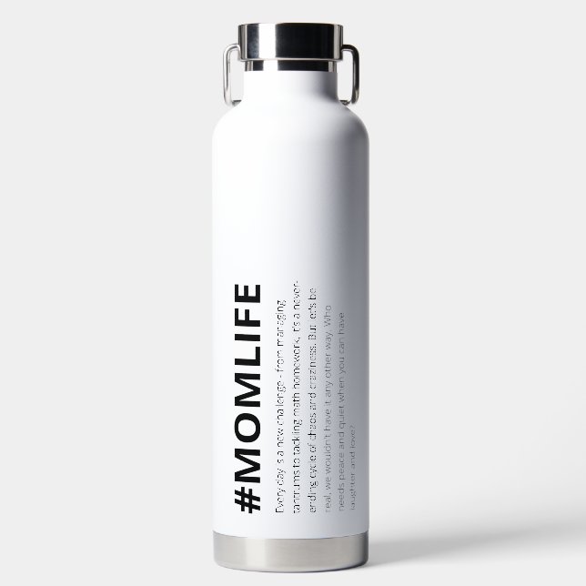 Funny Mama Life Hashtag Große Trinkflasche (Vorderseite)