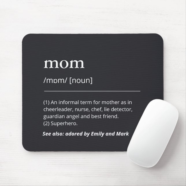 Funny Mama Mommy Custom Definition schwarz minimal Mousepad (Mit Mouse)