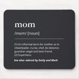 Funny Mama Mommy Custom Definition schwarz minimal Mousepad