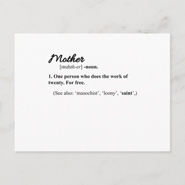 FUNNY MAMA QUOTES Happy Mthers Day Mum Coole Mama Postkarte (Vorderseite)