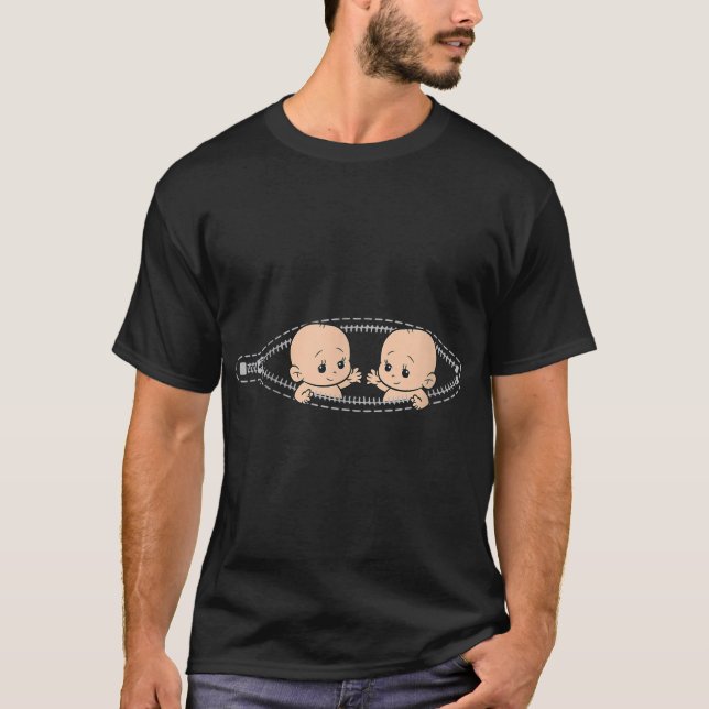 Funny Mama Twin Schwangerschaft Ankündigung T - Sh T-Shirt (Vorderseite)