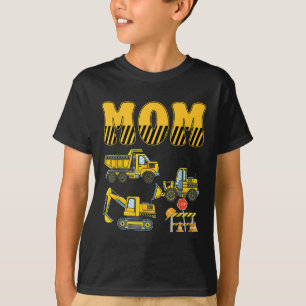 Funny Mama Vater Bau Bagger Kinder Junge Fami T-Shirt