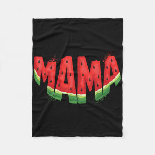 Funny Mama Watermelon Sommer Früchte Familie Match Fleecedecke