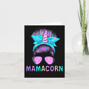 Funny Mamacorn Unicorn Messy Bun Mama Muttertag Karte