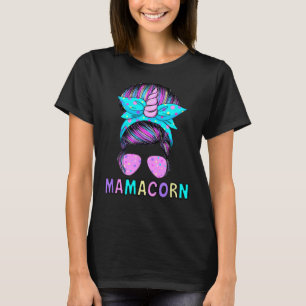 Funny Mamacorn Unicorn Messy Bun Mama Muttertag T-Shirt