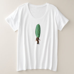 Funny Man Big Green Pickle Head Brown Anzug Große Größe T-Shirt