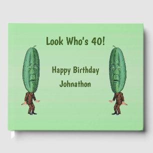 Funny Man Big Pickle Head überraschend Gesicht Geb Gästebuch