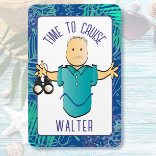 Funny Man Binoculars Cartoon für seine Kreuzfahrtt Magnet