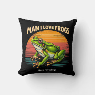 Funny Man I Liebe Frogs Retro Frosch Liebhaber Nie Kissen