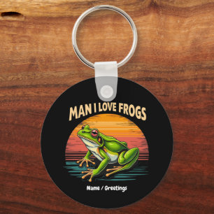 Funny Man I Liebe Frogs Retro Frosch Liebhaber Nie Schlüsselanhänger