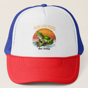 Funny Man I Liebe Frogs Retro Frosch Liebhaber Nie Truckerkappe