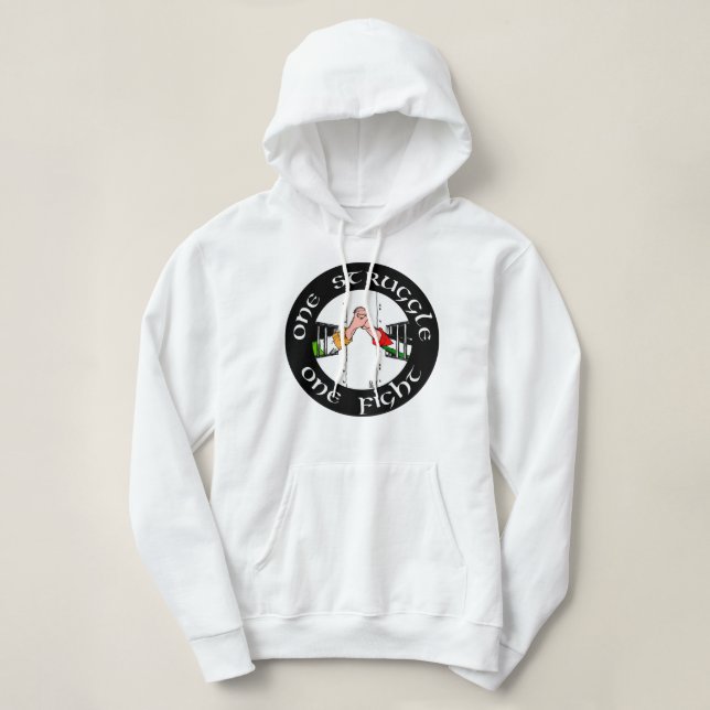 Funny Man Ireland Palestina One Struggle, One Figh Hoodie (Design vorne)