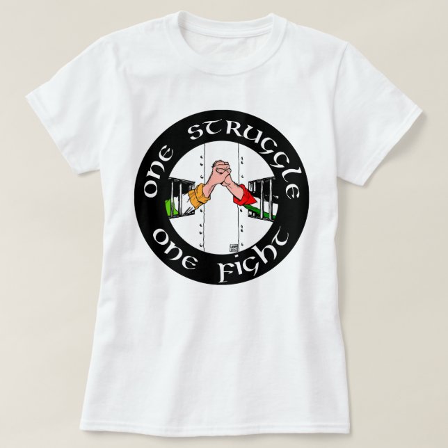 Funny Man Ireland Palestina One Struggle, One Figh T-Shirt (Design vorne)