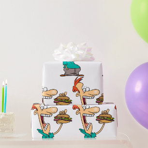 Funny Man isst ein Sandwich Geschenkpapier