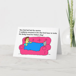 Funny Man Vaccine Cartoon Happy Vathers Day Karte